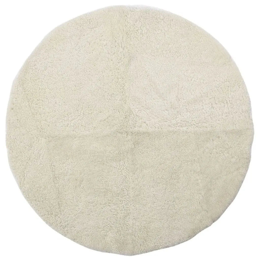 NC Interior Round Design Rug Sheepskin New Zealand Short pile, curly