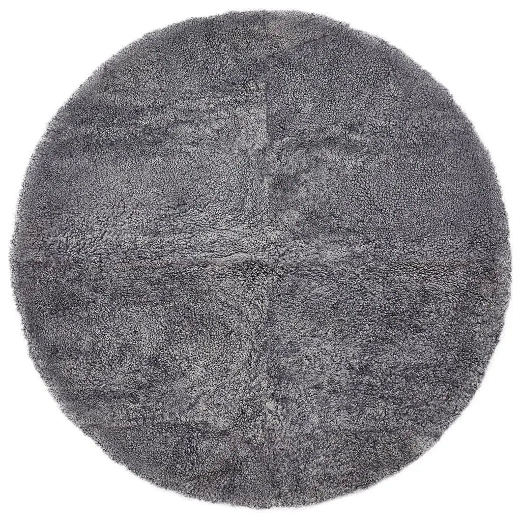 NC Interior Round Design Rug Sheepskin New Zealand Short pile, curly