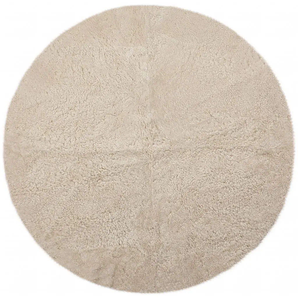 NC Interior Round Design Rug Sheepskin New Zealand Short pile, curly