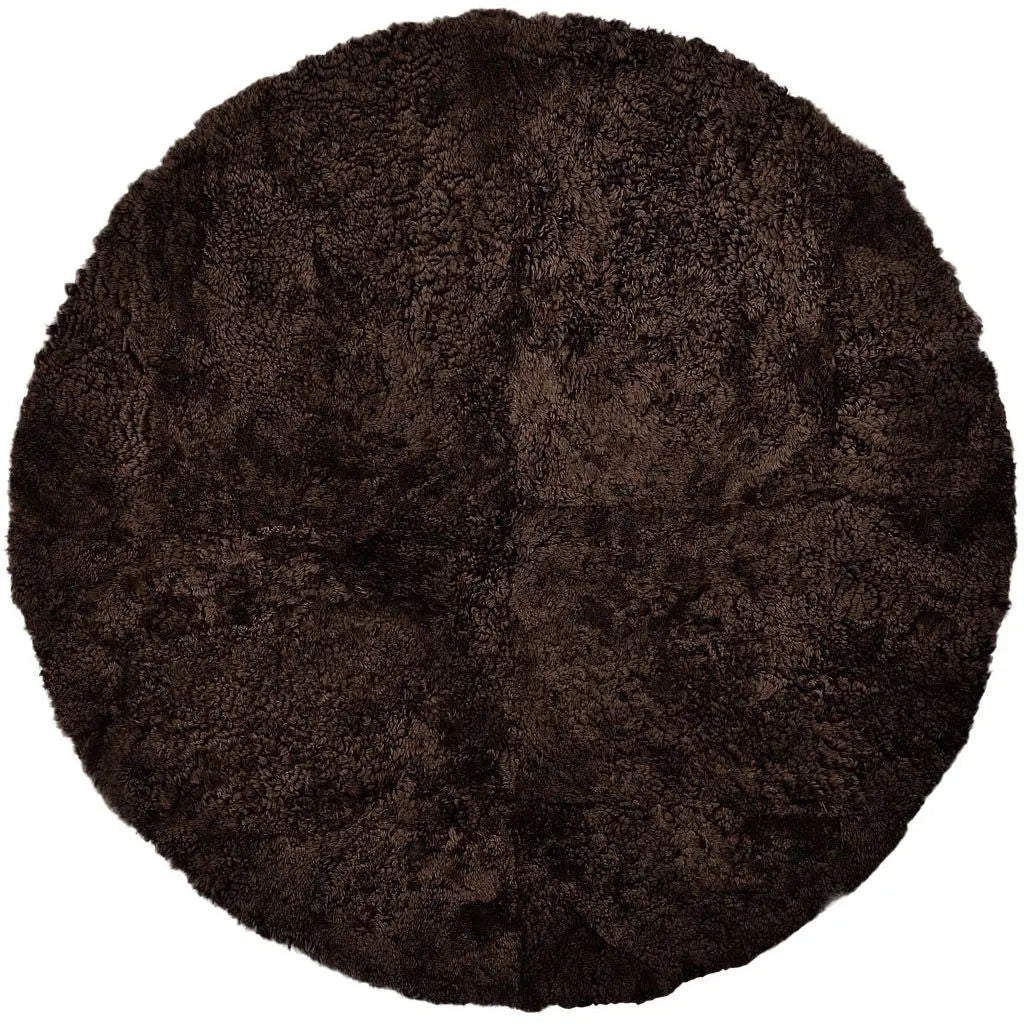 NC Interior Round Design Rug Sheepskin New Zealand Short pile, curly