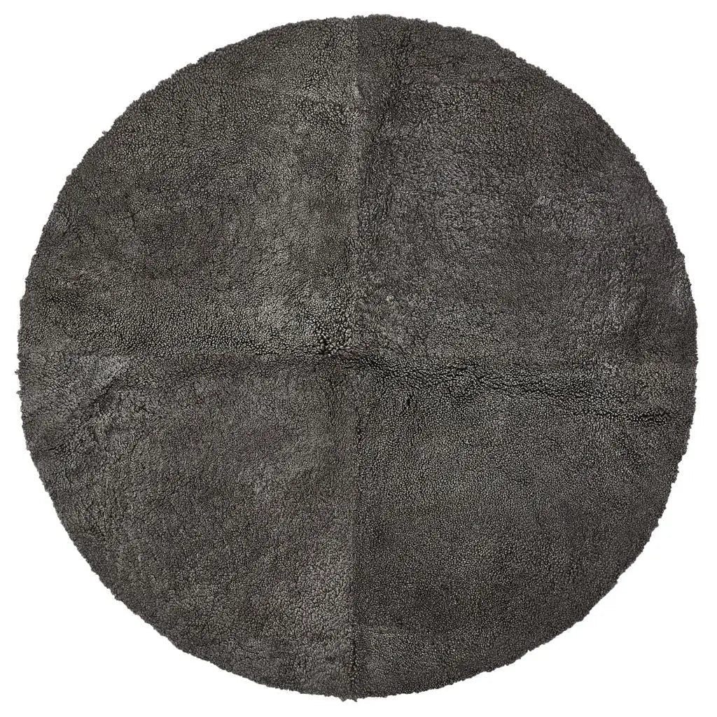 NC Interior Round Design Rug Sheepskin New Zealand Short pile, curly