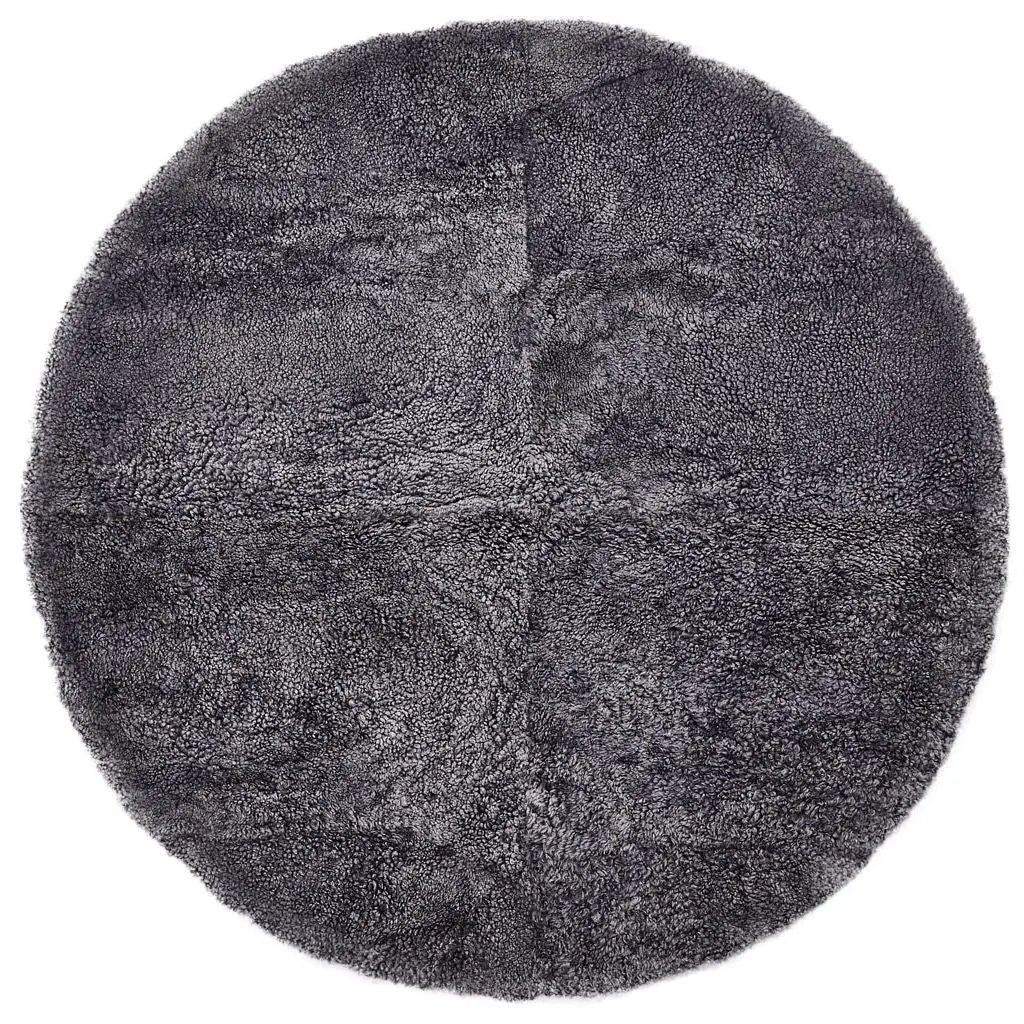 NC Interior Round Design Rug Sheepskin New Zealand Short pile, curly