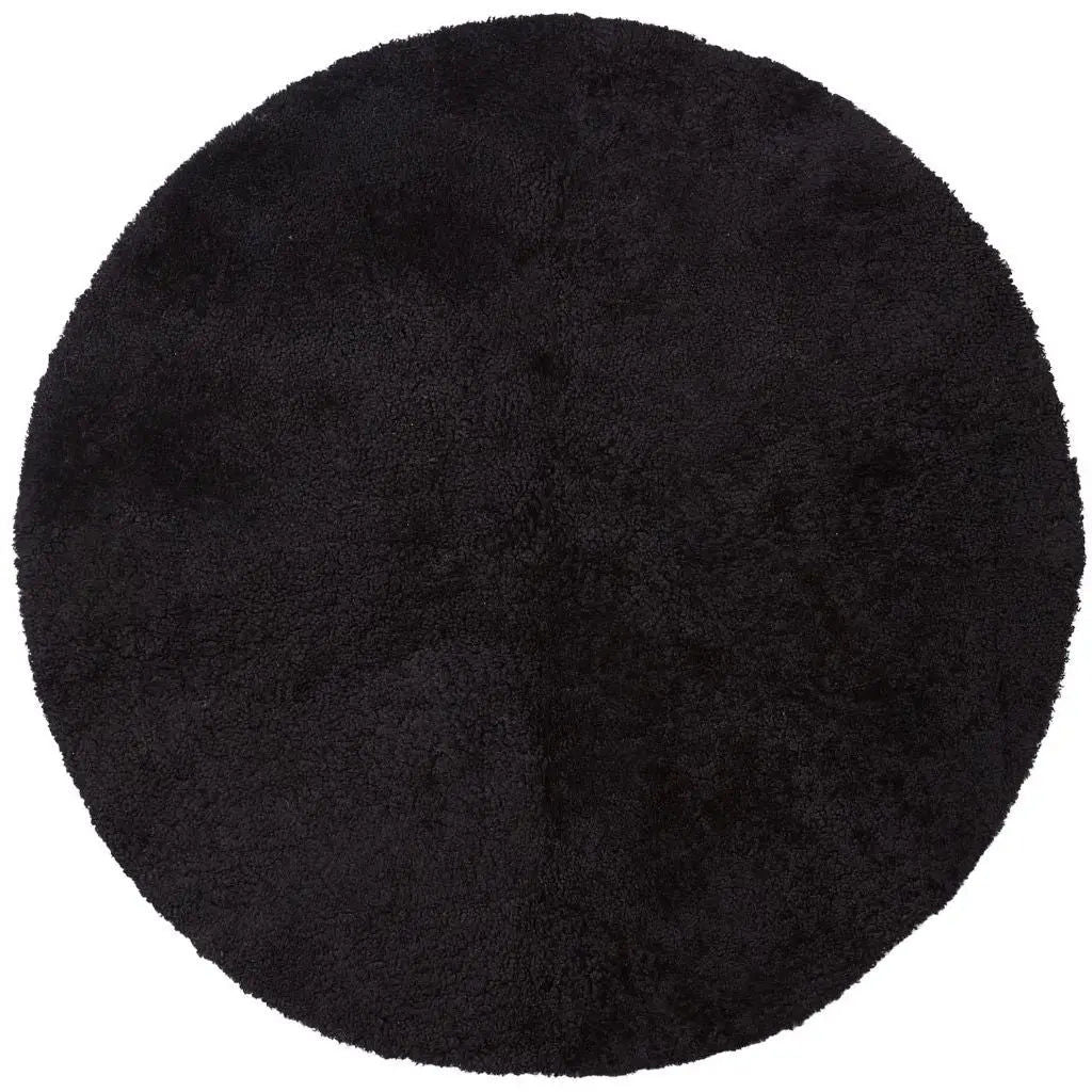 NC Interior Round Design Rug Sheepskin New Zealand Short pile, curly