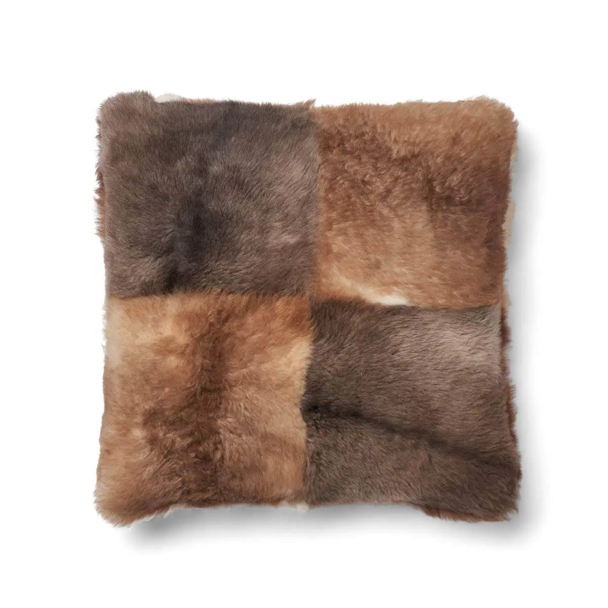 NC | Interior Cushion | Sheepskin Italy | Long bangs | Brown/beige