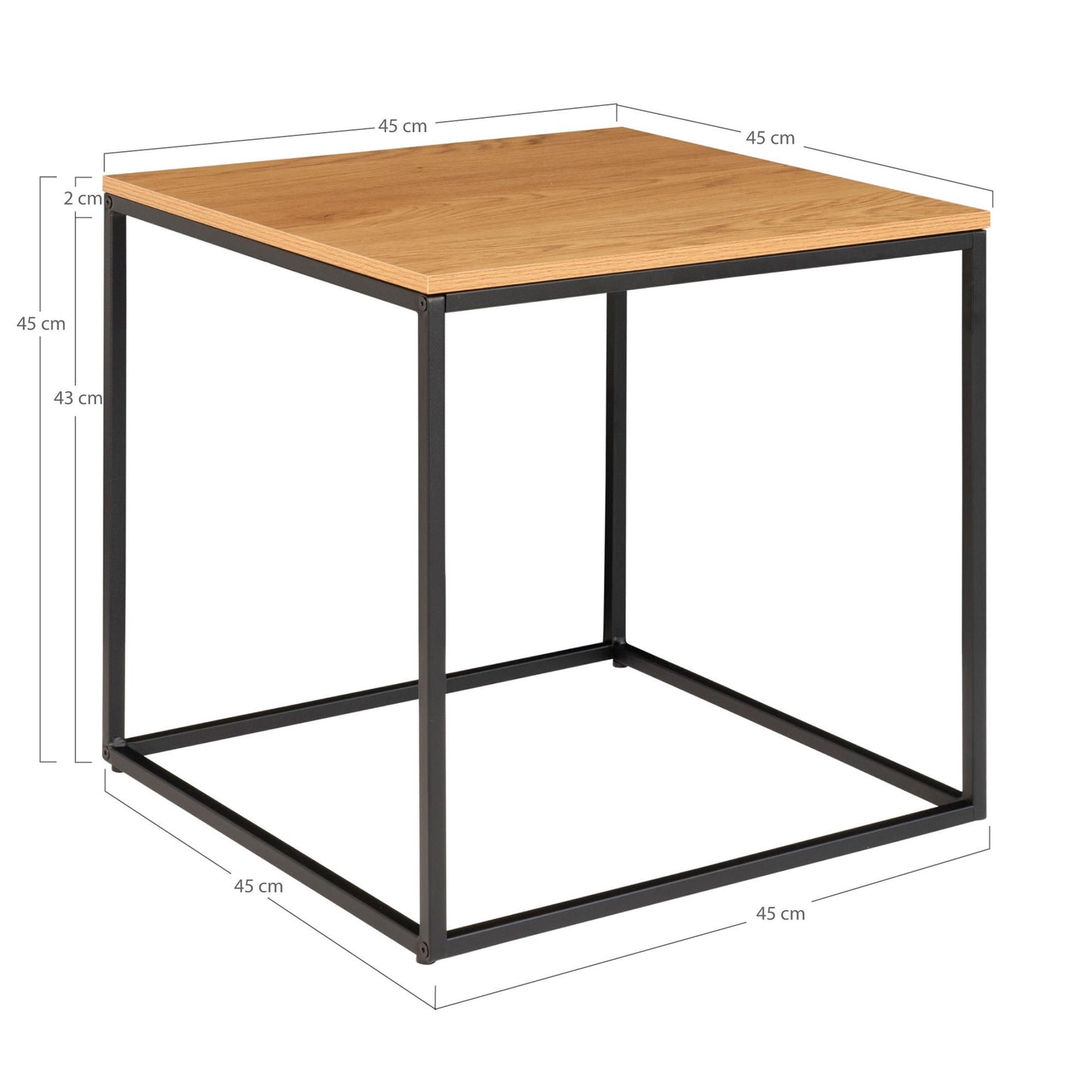 House Nordic Sidobord Vita. Bordsskiva av ek med svart