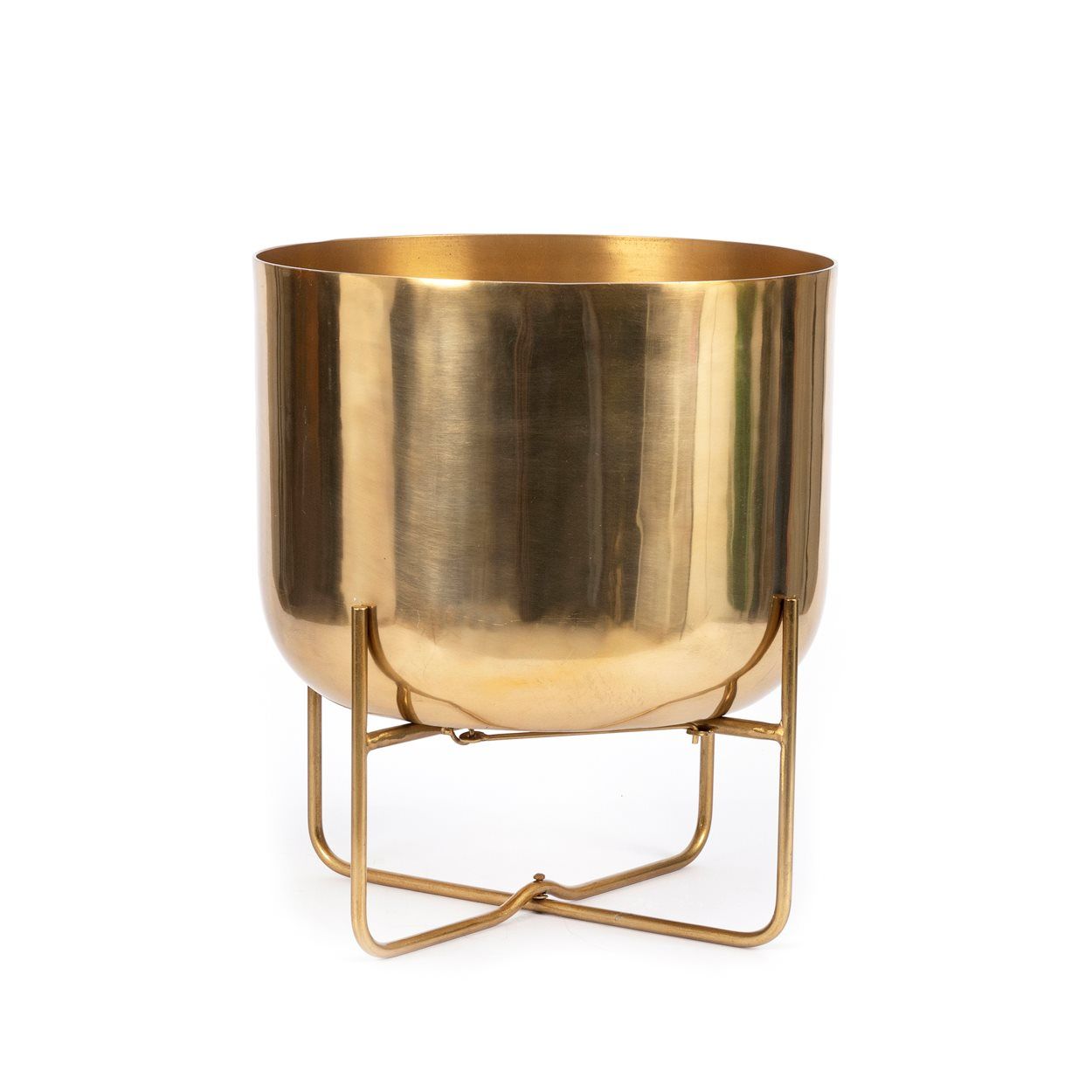 bazarbizar Brass pot on stand - Brass - XL