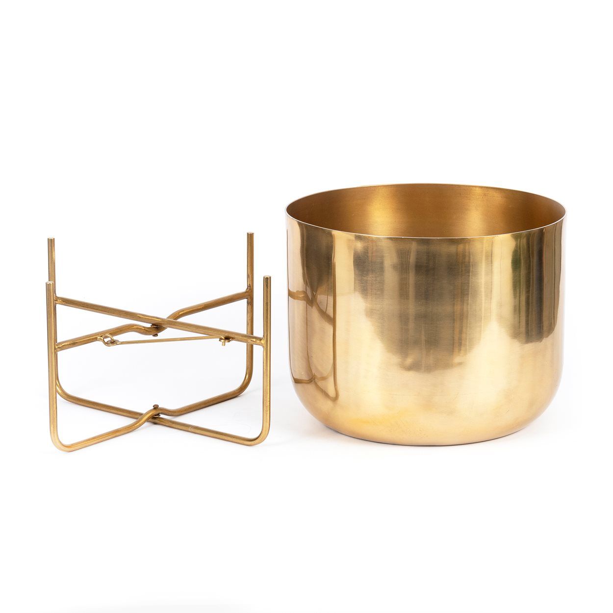 bazarbizar Brass pot on stand - Brass - XL