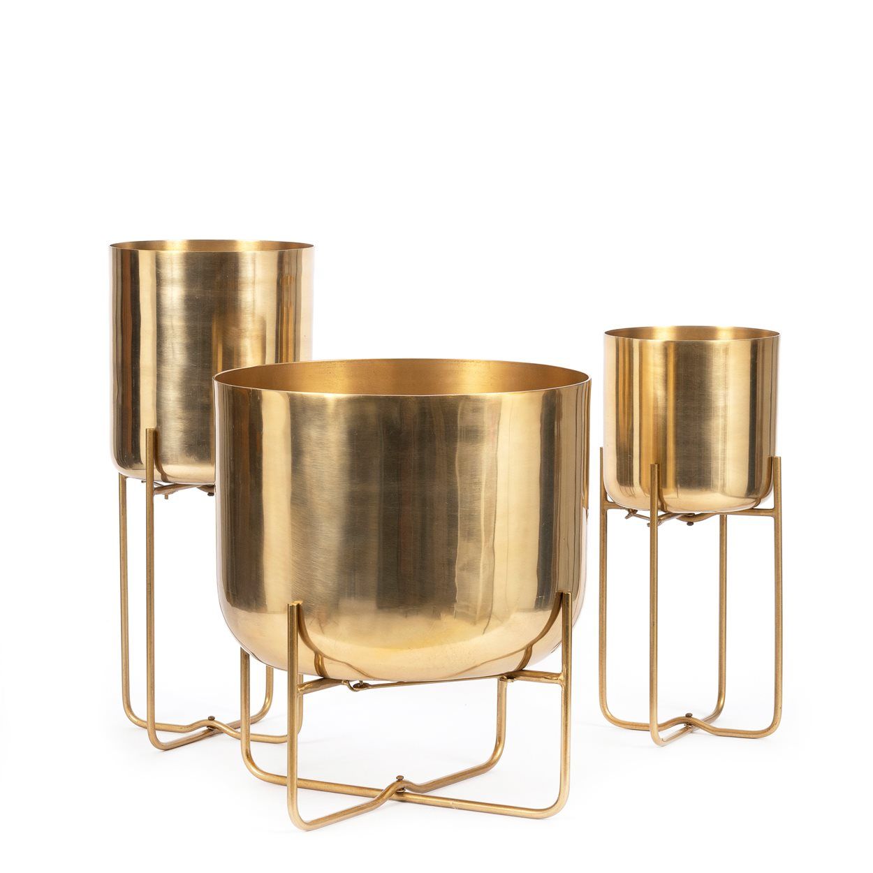 bazarbizar Brass pot on stand - Brass - XL