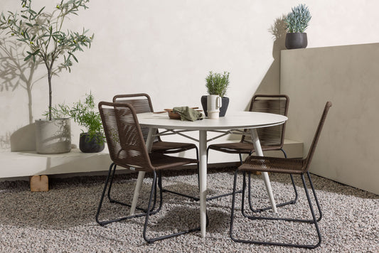 Lina Table with 4 Lindos Chairs