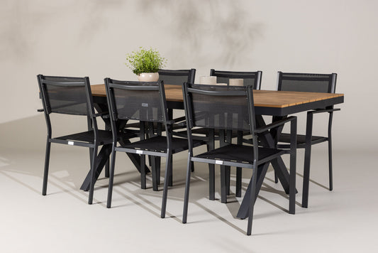 Venture Home Garcia Table with 6 Copacabana Chairs