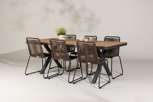 Venture Home Garcia with 6 Lindos Chairs