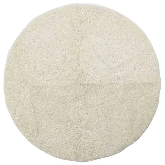 NC Interior Round Design Rug Sheepskin New Zealand Short pile, curly