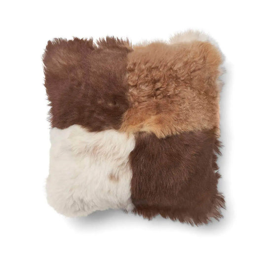 NC | Interior Cushion | Sheepskin Italy | Long bangs | Brown/beige
